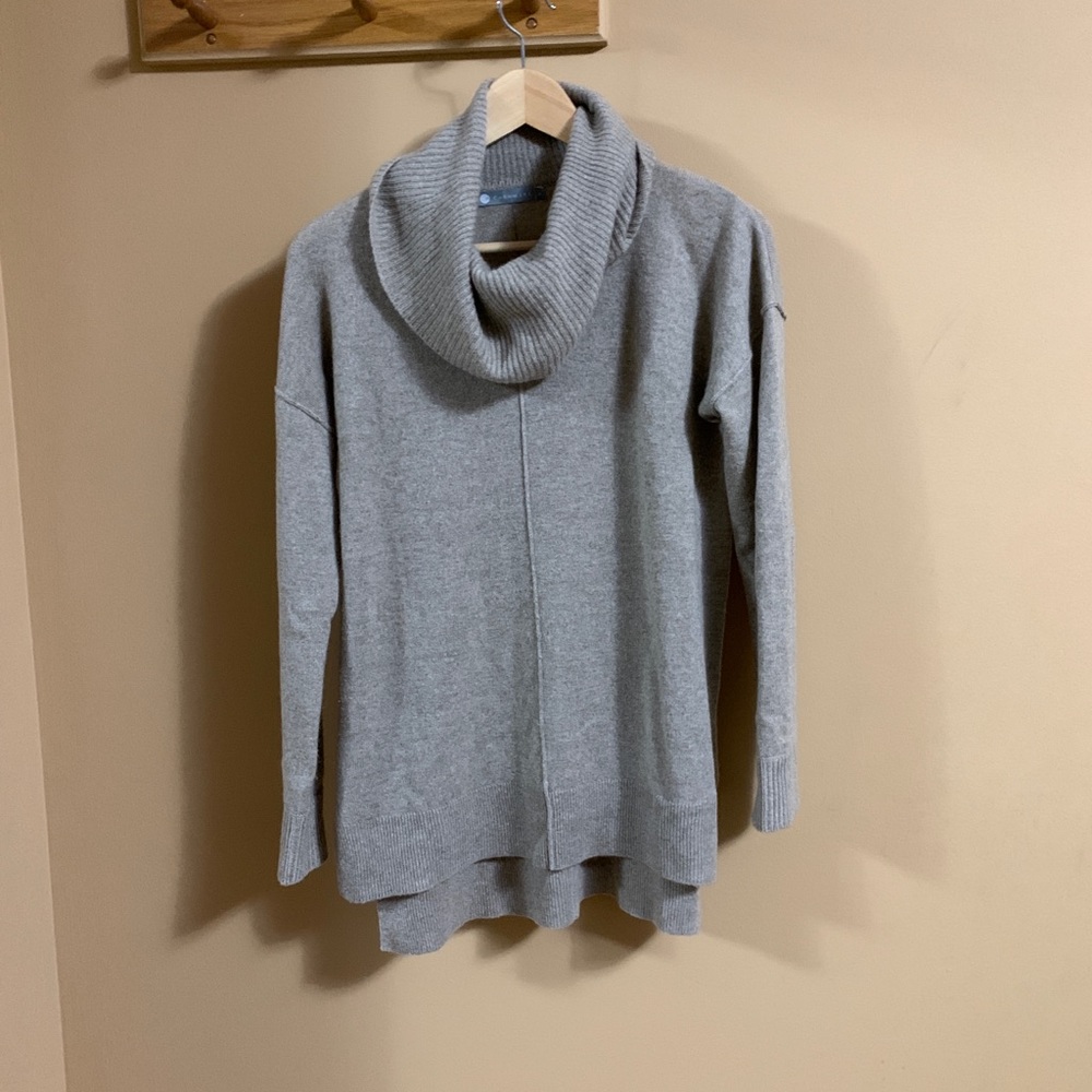 InCashmere Cowl Neck Cashmere Oatmeal Sweater